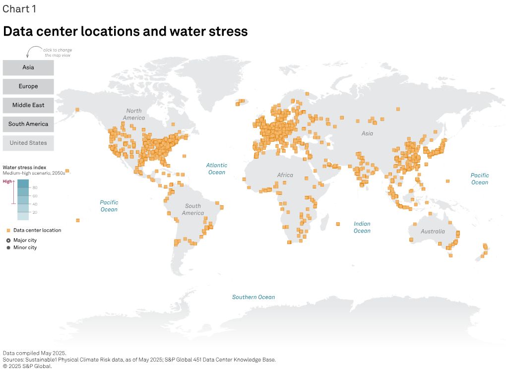 Global water stress map